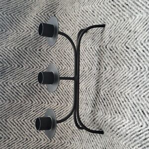 😸Black Metal Triple Candle Holder